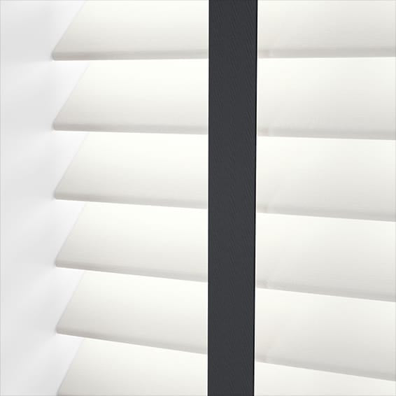 ColorizedPLA Atlanta Winter White & Midnight Faux Wood Blind - 50mm Slat 3225