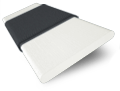 ColorizedSwatch Atlanta Winter White & Midnight Faux Wood Blind - 50mm Slat sample image 3225