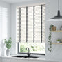 ColorizedZoom Atlanta Winter White & Midnight Faux Wood Blind - 50mm Slat 3225