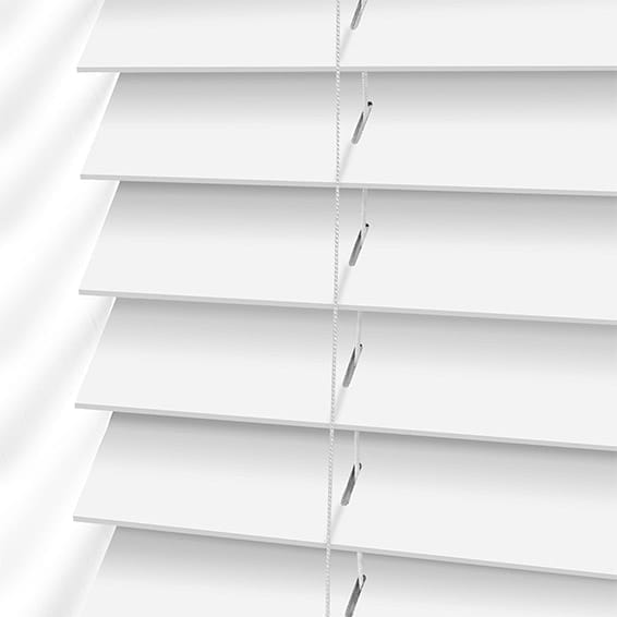 ColorizedPLA Atlanta Bright White Faux Wood Blind - 50mm Slat 3226