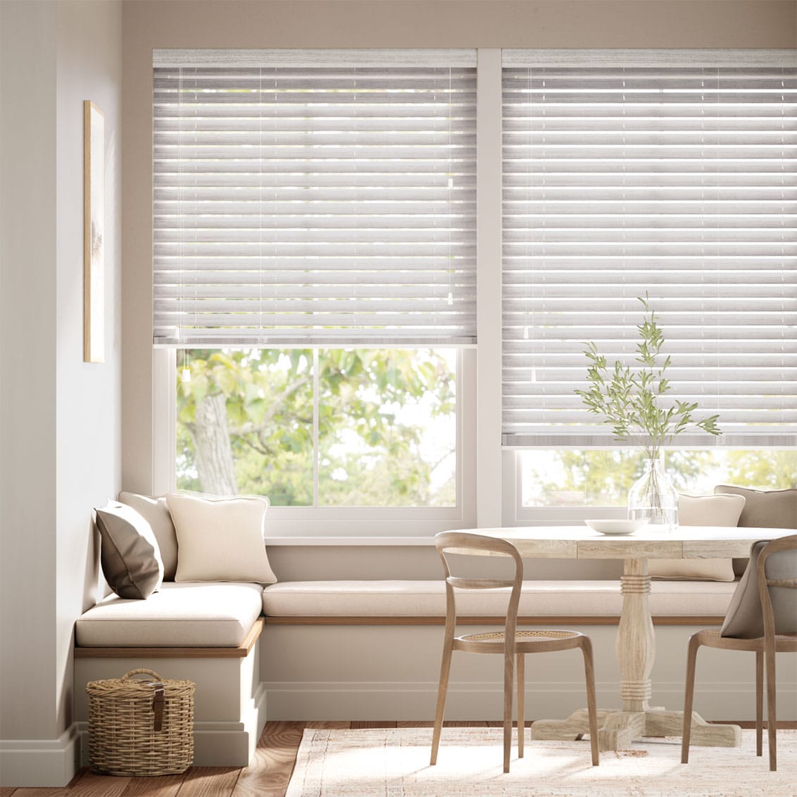 Colorized Atlanta Flint Grain Faux Wood Blind - 50mm Slat 3227