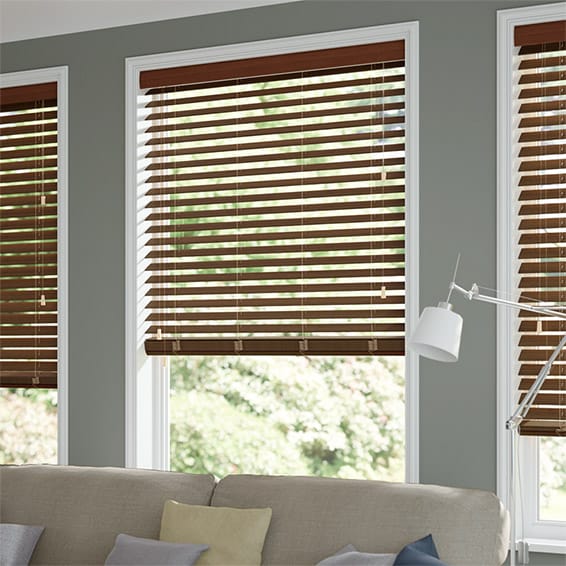 ColorizedZoom Rich Walnut Wooden Blind - 50mm Slat 3249