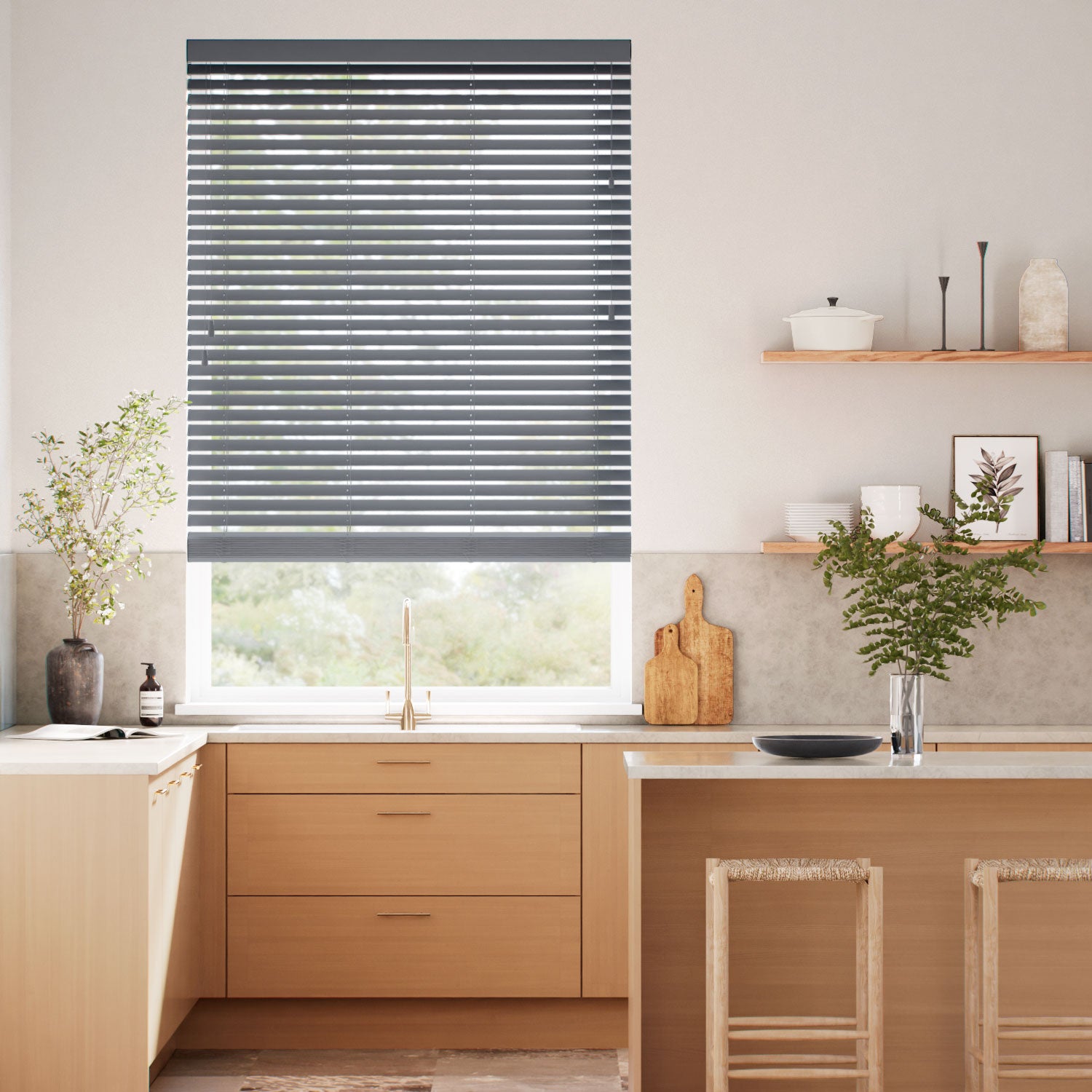 Husky Grey Wooden Blind | Blinds 2go Ireland