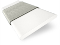 ColorizedSwatch Chiffon White & Elephant Grey Wooden Blind - 50mm Slat sample image