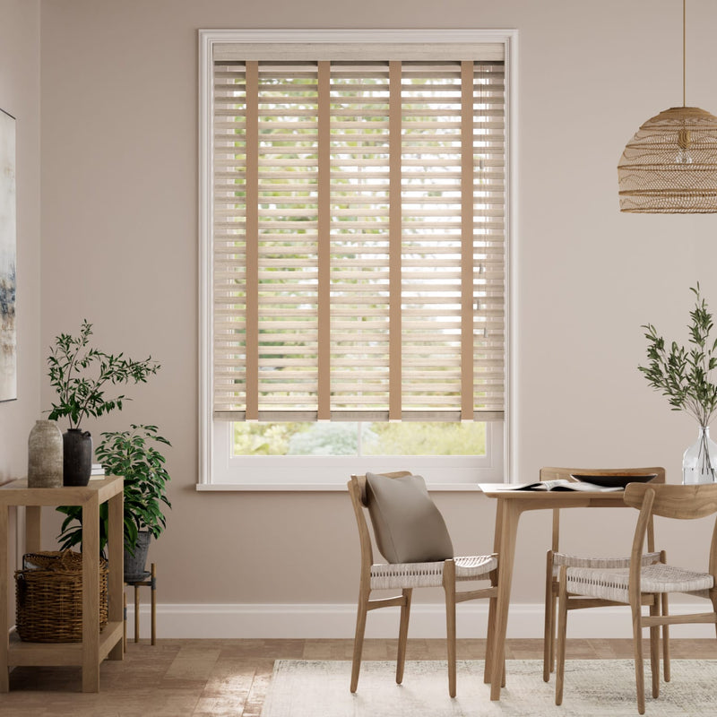 Colorized Nordic Oak & Camel Faux Wood Blind - 50mm Slat 3285
