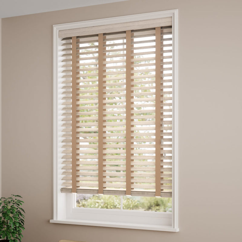 ColorizedZoom Nordic Oak & Camel Faux Wood Blind - 50mm Slat