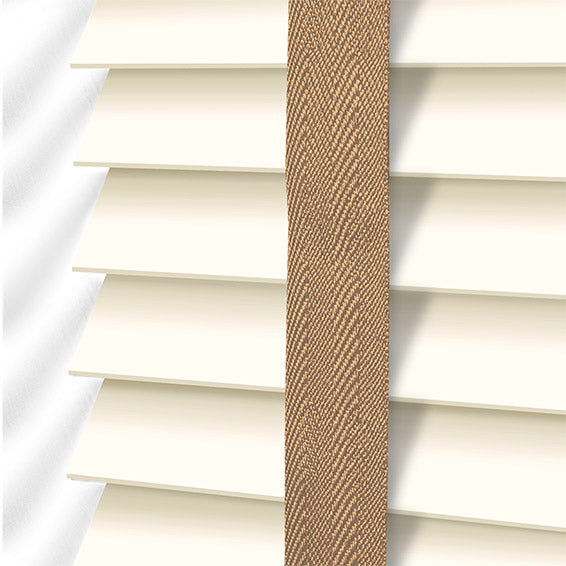 ColorizedPLA Buttermilk & Camel Faux Wood Blind - 50mm Slat 3275