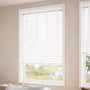 ColorizedZoom Alto White & Tundra Faux Wood Blind - 50mm Slat 3272