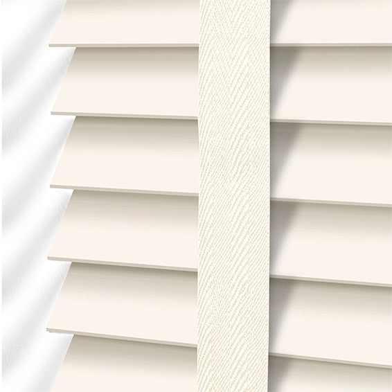 ColorizedPLA Eggshell & Ivory Faux Wood Blind - 50mm Slat 3279