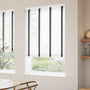 ColorizedZoom Ice White & Jet Faux Wood Blind - 50mm Slat 3283