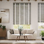 Colorized Smokey Ash & Chalk Faux Wood Blind - 50mm Slat 3289