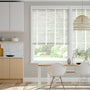 Colorized Chalk White Grain & Chalk Faux Wood Blind - 50mm Slat 3298