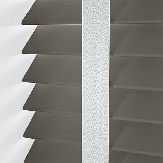 ColorizedPLA Cobblestone Grey & Chalk Faux Wood Blind - 50mm Slat 3300