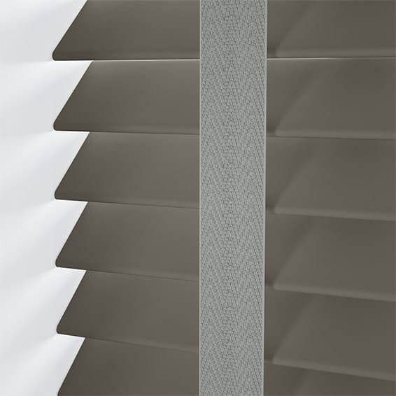 ColorizedPLA Cobblestone Grey & Smoke Faux Wood Blind - 50mm Slat 3301