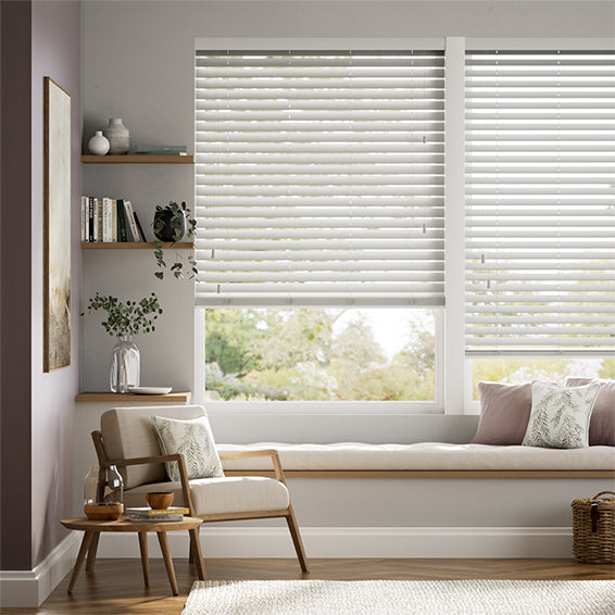 Colorized Morning Mist Wooden Blind - 50mm Slat 3323