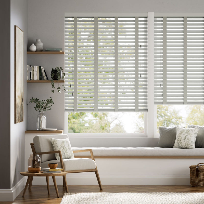 Colorized Moonlight Grey & Ash Wooden Blind - 50mm Slat 3338