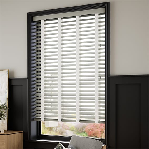 ColorizedZoom Moonlight Grey & Cloud Wooden Blind - 50mm Slat 3339