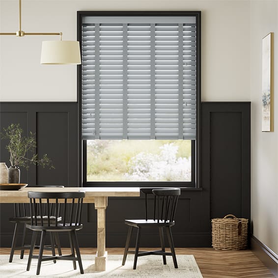 Colorized Shale Grey & Flint Wooden Blind - 50mm Slat 3343