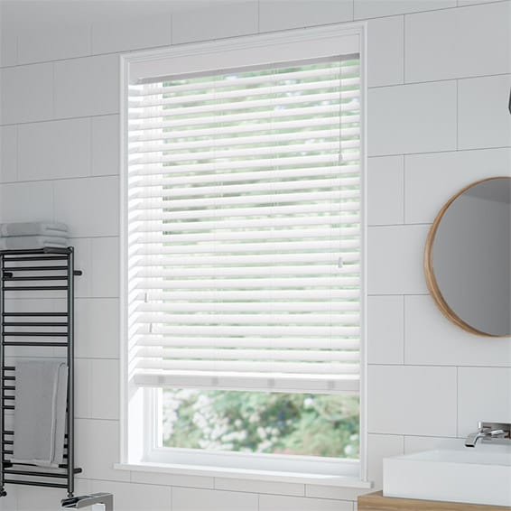 ColorizedZoom Arctic Gloss Wooden Blind - 50mm Slat