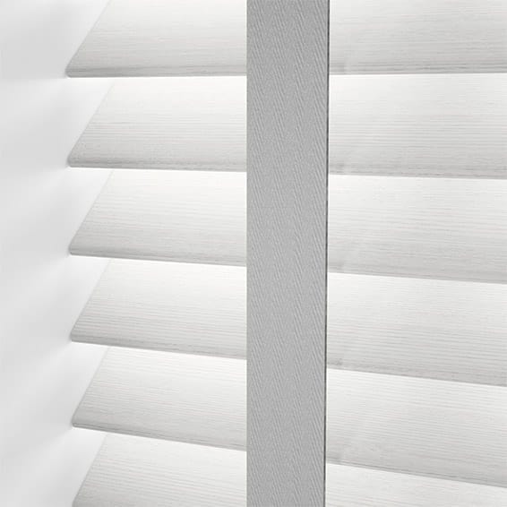 ColorizedPLA Contract Tampa Cool White & Silver Faux Wood Blind - 50mm Slat 3357
