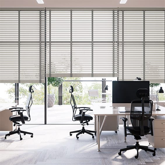 Colorized Contract Tampa Tonal Grey & Tin Faux Wood Blind - 50mm Slat 3358