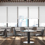Colorized Contract Tampa Alpine White Faux Wood Blind - 50mm Slat 3359