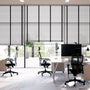 Colorized Contract Atlanta Warm Grey & Midnight Faux Wood Blind - 50mm Slat 3364