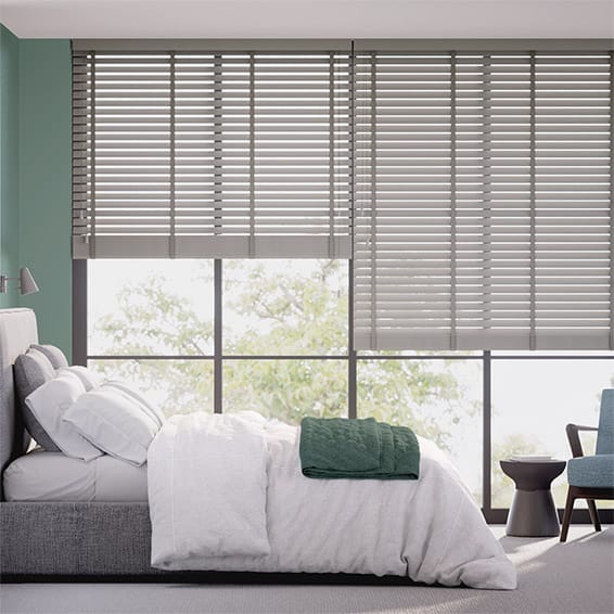 Contract Atlanta Warm Grey & Tin Faux Wood Blind | Blinds 2go Ireland