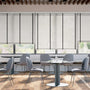 Colorized Contract Atlanta Winter White & Midnight Faux Wood Blind - 50mm Slat 3366