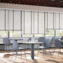 ColorizedZoom Contract Atlanta Winter White & Midnight Faux Wood Blind - 50mm Slat 3366