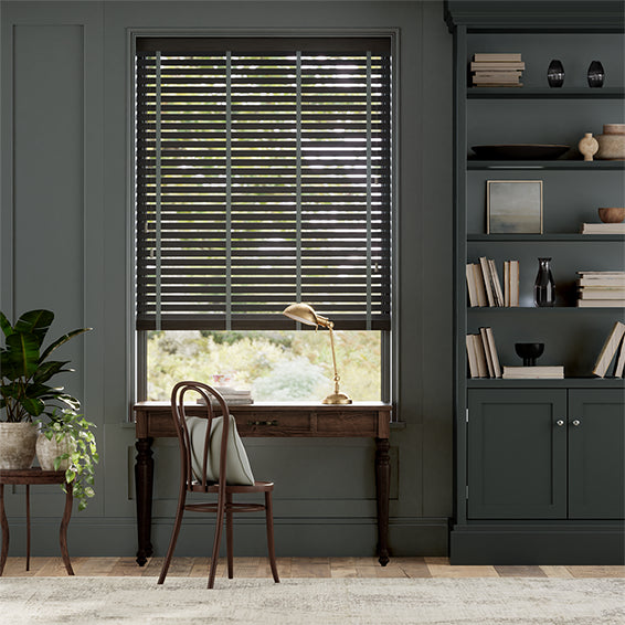 Colorized Natural Bamboo Basalt & Anthracite Wooden Blind - 50mm Slat 3371