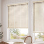 ColorizedZoom Natural Bamboo Sand & Ivory Wooden Blind - 50mm Slat 3373