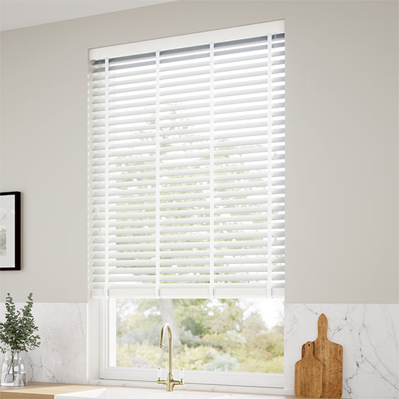 ColorizedZoom Natural Bamboo Snow & Tundra Wooden Blind - 50mm Slat 3375