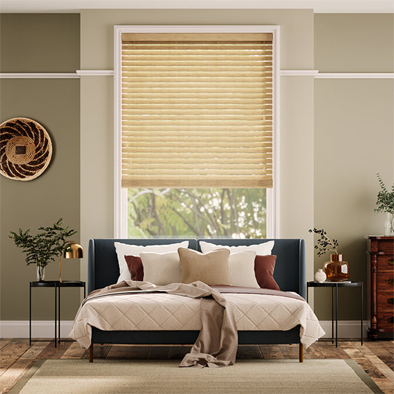Colorized Natural Bamboo Jute Wooden Blind - 50mm Slat 3378
