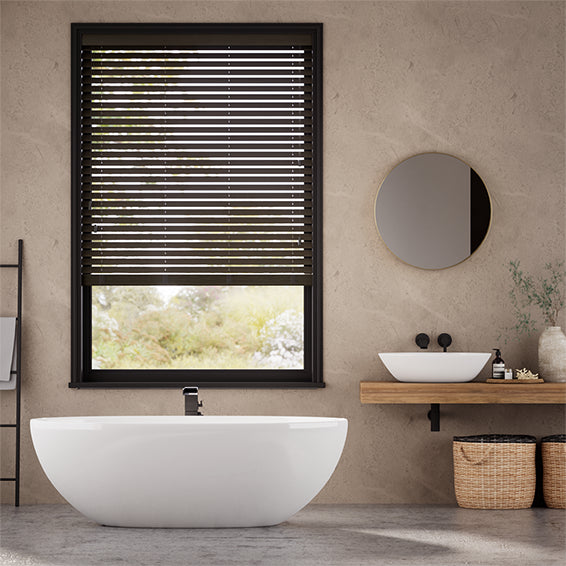 Colorized Natural Bamboo Umber Wooden Blind - 50mm Slat 3379