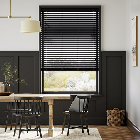 Colorized Natural Bamboo Midnight Wooden Blind - 50mm Slat