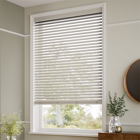 ColorizedZoom Natural Bamboo Stone Wooden Blind - 50mm Slat