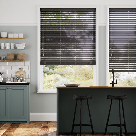 Colorized Natural Bamboo Basalt Wooden Blind - 50mm Slat 3380