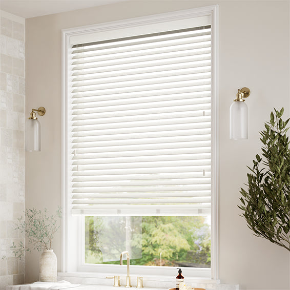 ColorizedZoom Natural Bamboo Snow Wooden Blind - 50mm Slat 3384