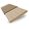 ColorizedSwatch Natural Bamboo Driftwood & Praline Wooden Blind - 50mm Slat sample image 3386