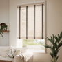 ColorizedZoom Natural Bamboo Driftwood & Tapestry Sand Wooden Blind - 50mm Slat