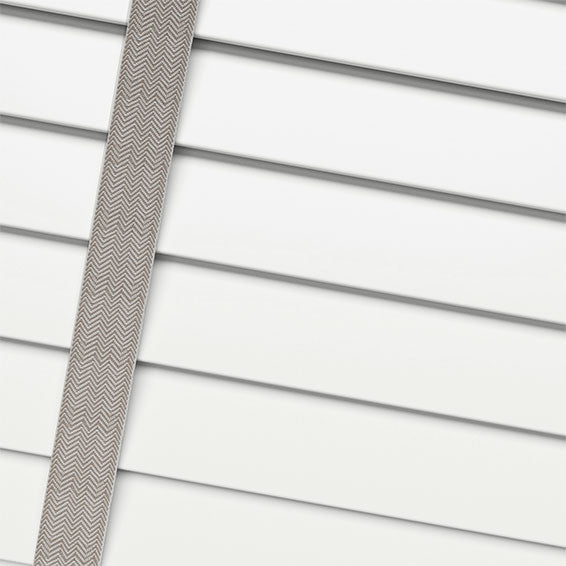 ColorizedPLA Brightest White & Chevron Stucco Wooden Blind - 50mm Slat 3391