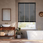 Colorized Dark Storm & Chevron Basalt Wooden Blind - 50mm Slat 3392