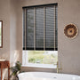 ColorizedZoom Dark Storm & Chevron Basalt Wooden Blind - 50mm Slat 3392