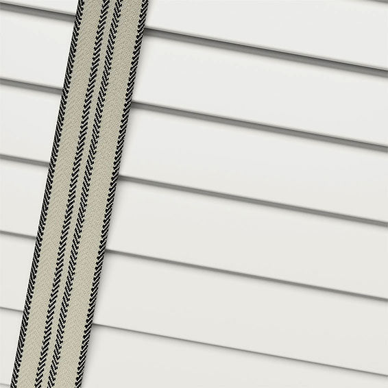 ColorizedPLA Vintage White & Woven Domino Wooden Blind - 50mm Slat 3396
