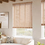 ColorizedZoom Chestnut & Chevron Tan Faux Wood Blind - 50mm Slat 3397