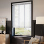 ColorizedZoom Ice White & Chevron Silver Faux Wood Blind - 50mm Slat 3403