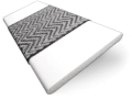 ColorizedSwatch Pristine White & Chevron Charcoal Faux Wood Blind - 50mm Slat sample image
