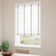 ColorizedZoom Pristine White & Chevron Charcoal Faux Wood Blind - 50mm Slat 3404