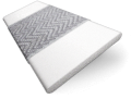 ColorizedSwatch Pristine White & Chevron Silver Faux Wood Blind - 50mm Slat sample image 3405